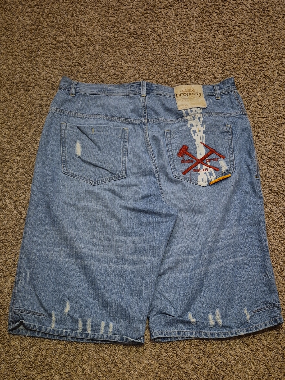 Rare Y2k State Property Embroidered Jorts
